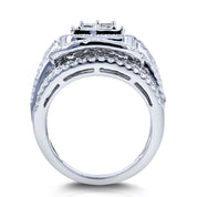 Celestia Grandeur Multi-Layer Diamond 925 silver plated Ring - AmoreNmore