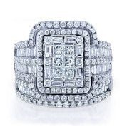 Celestia Grandeur Multi-Layer Diamond 925 silver plated Ring - AmoreNmore