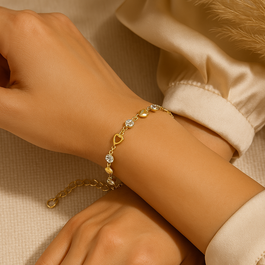 Aurora Heart Crystal Bracelet - Elegant Healing Jewelry for Love and Positivity - AmoreNmore