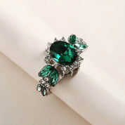 Emerald Bloom Statement 925 Sliver Plated Ring - AmoreNmore