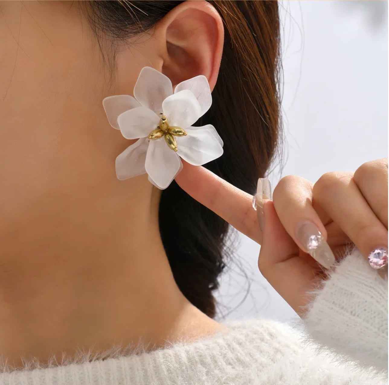 Frosted Magnolia Studs