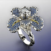 Orchid Bloom Radiance 925 Silver Plated Ring - AmoreNmore