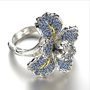 Orchid Bloom Radiance 925 Silver Plated Ring - AmoreNmore