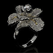 Orchid Bloom Radiance 925 Silver Plated Ring - AmoreNmore