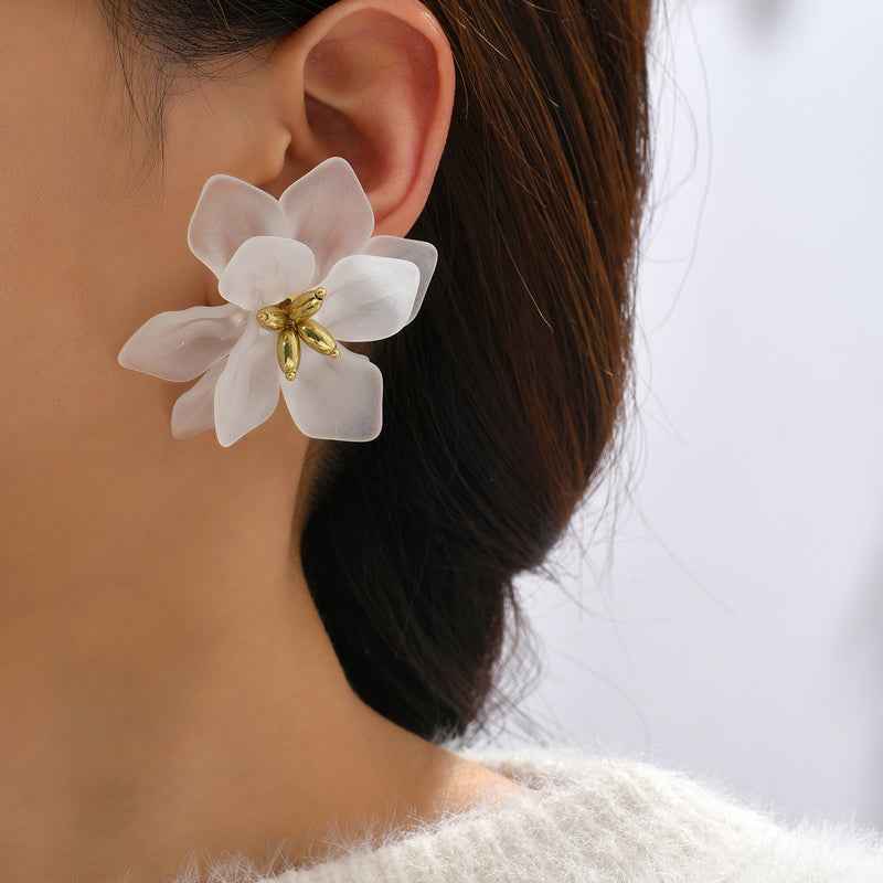 Frosted Magnolia Studs