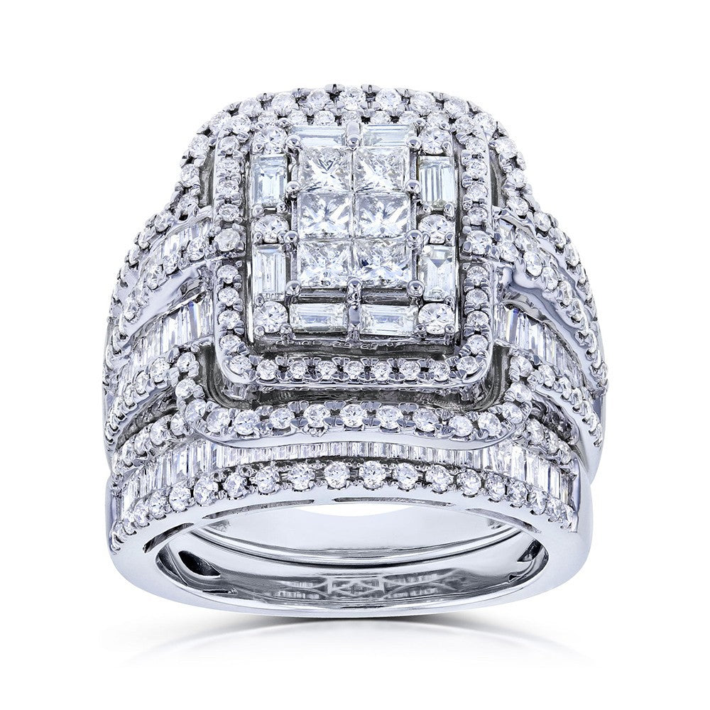 Celestia Grandeur Multi-Layer Diamond 925 silver plated Ring - AmoreNmore