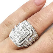 Celestia Grandeur Multi-Layer Diamond 925 silver plated Ring - AmoreNmore