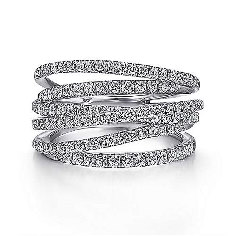 Eternal Shine Multi-Row 925 Silver Band Ring - AmoreNmore