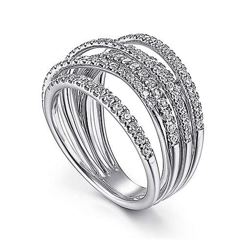 Eternal Shine Multi-Row 925 Silver Band Ring - AmoreNmore