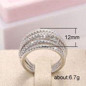 Eternal Shine Multi-Row 925 Silver Band Ring - AmoreNmore