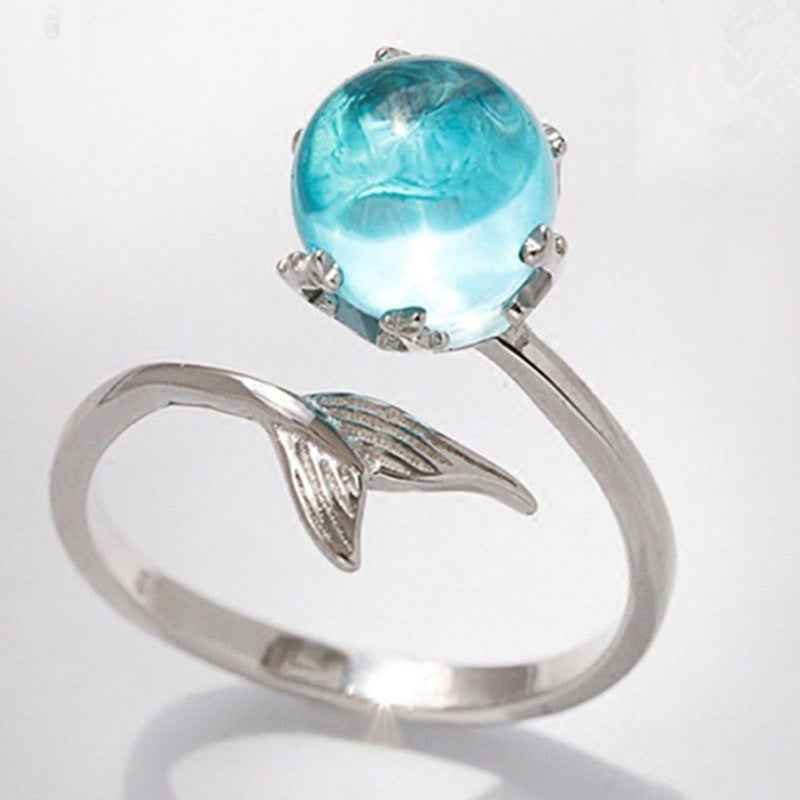 Ocean Whisper Adjustable 925 Silver plated Ring