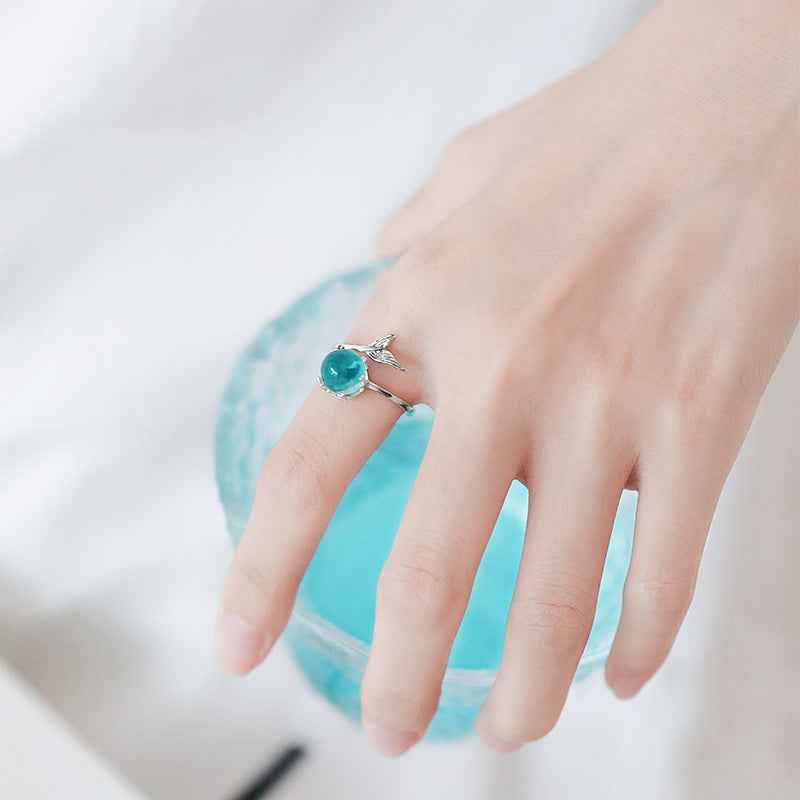 Ocean Whisper Adjustable 925 Silver plated Ring