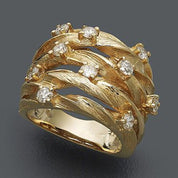 Auric Weave Luxe 18K Gold Plated Band Ring - AmoreNmore
