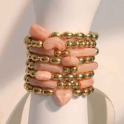 Blush Harmony Beaded Bracelet Set for Effortless Style and Elegance - AmoreNmore