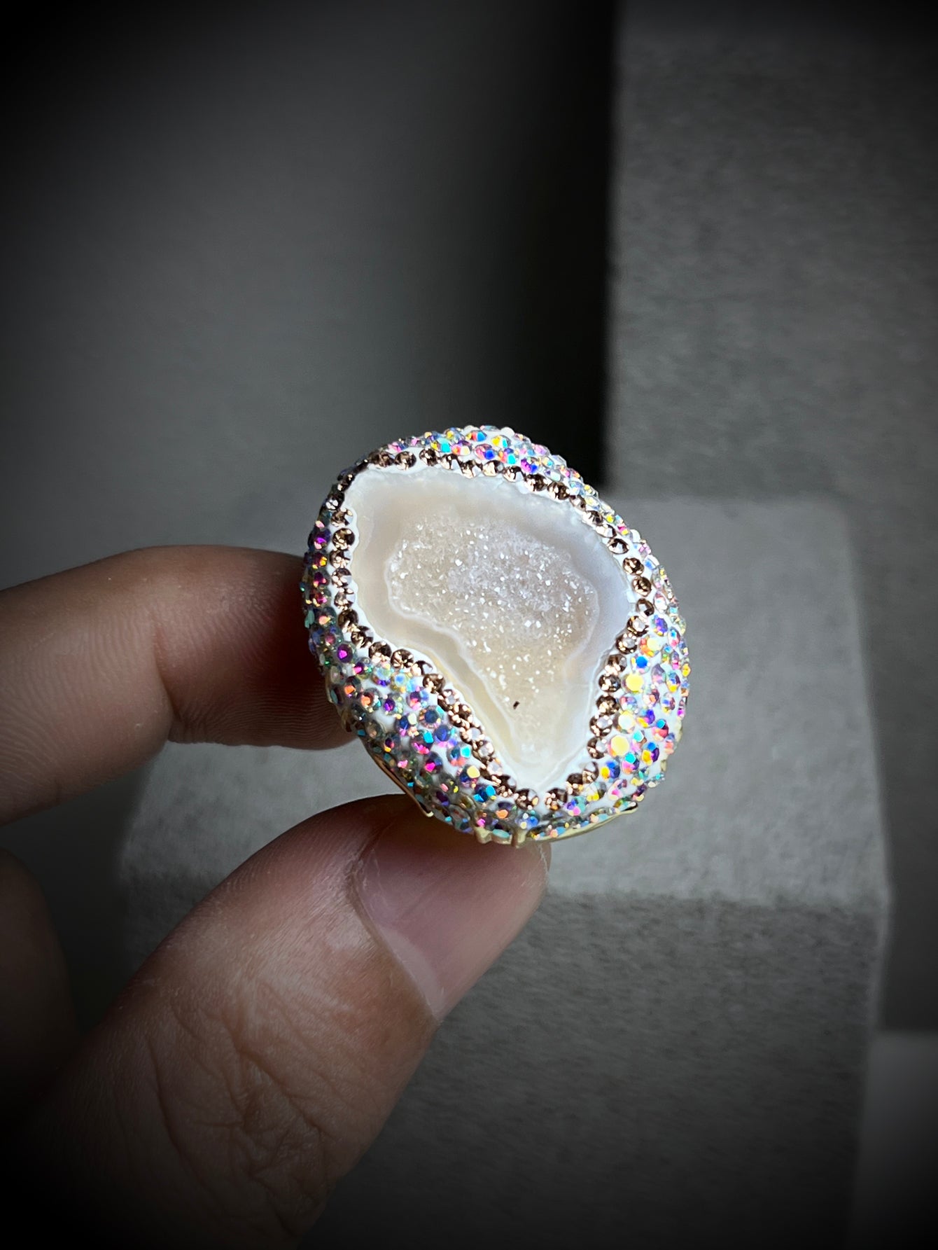 Celestia Aura Geode Statement Ring - AmoreNmore