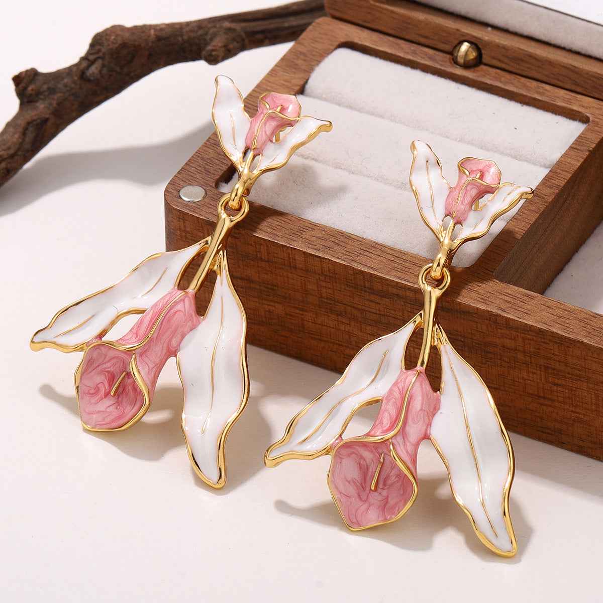 Blush Lily Bloom Earrings - Elegant Floral Jewelry for Every Occasion - AmoreNmore