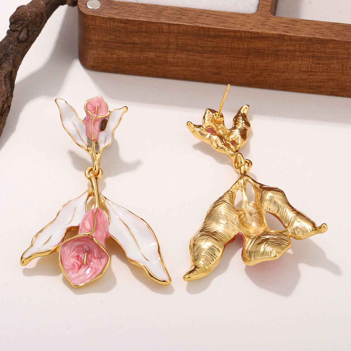 Blush Lily Bloom Earrings - Elegant Floral Jewelry for Every Occasion - AmoreNmore