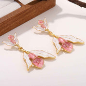 Blush Lily Bloom Earrings - Elegant Floral Jewelry for Every Occasion - AmoreNmore