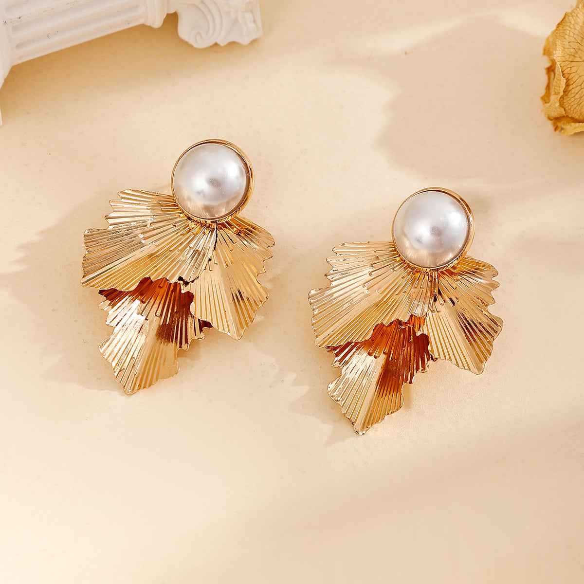 Pearl Crest Statement Ear Studs