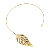 Golden Whisper Leaf Choker - Statement Collar Necklace