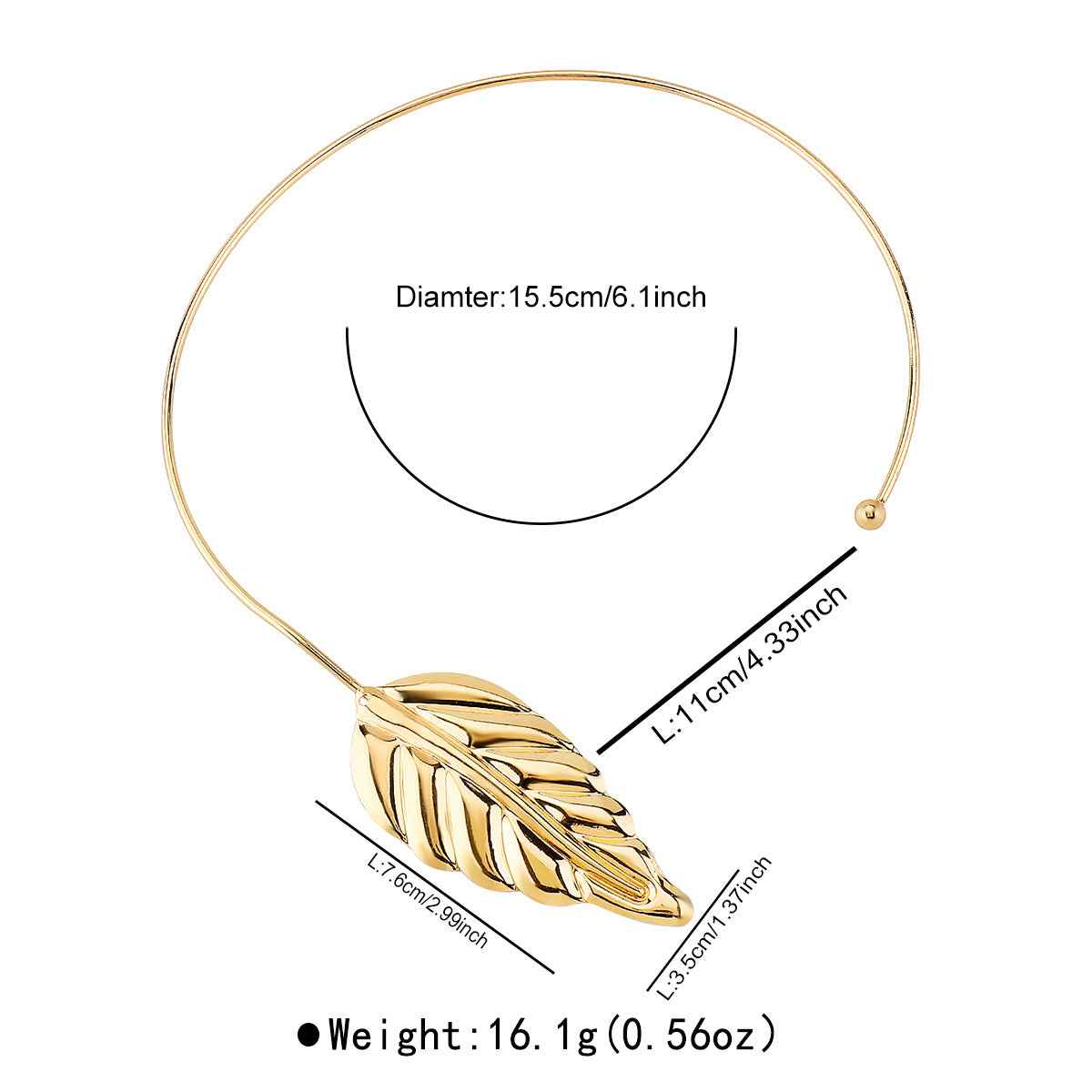 Golden Whisper Leaf Choker - Statement Collar Necklace