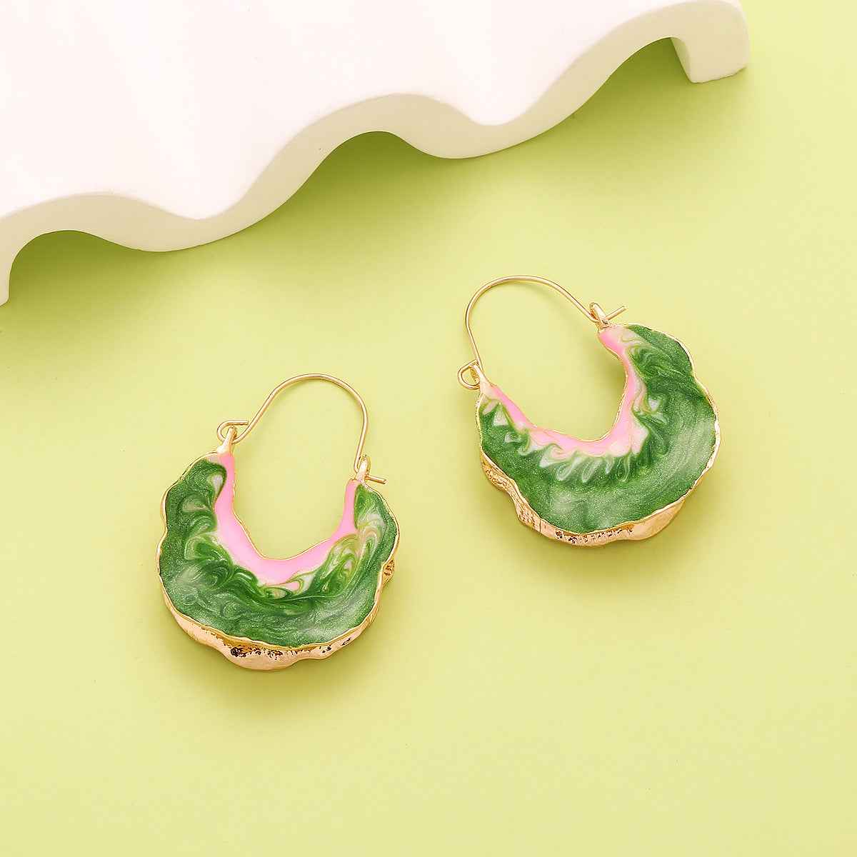 Aurora Swirl Hoop Earrings - Elegant Twisted Design for a Chic Look - AmoreNmore