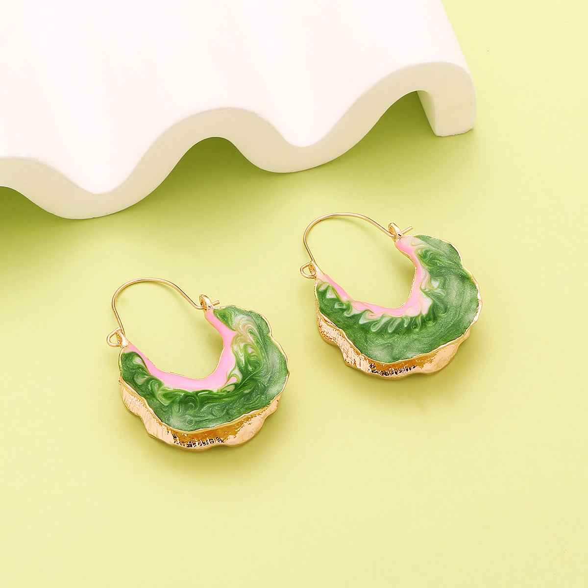 Aurora Swirl Hoop Earrings - Elegant Twisted Design for a Chic Look - AmoreNmore