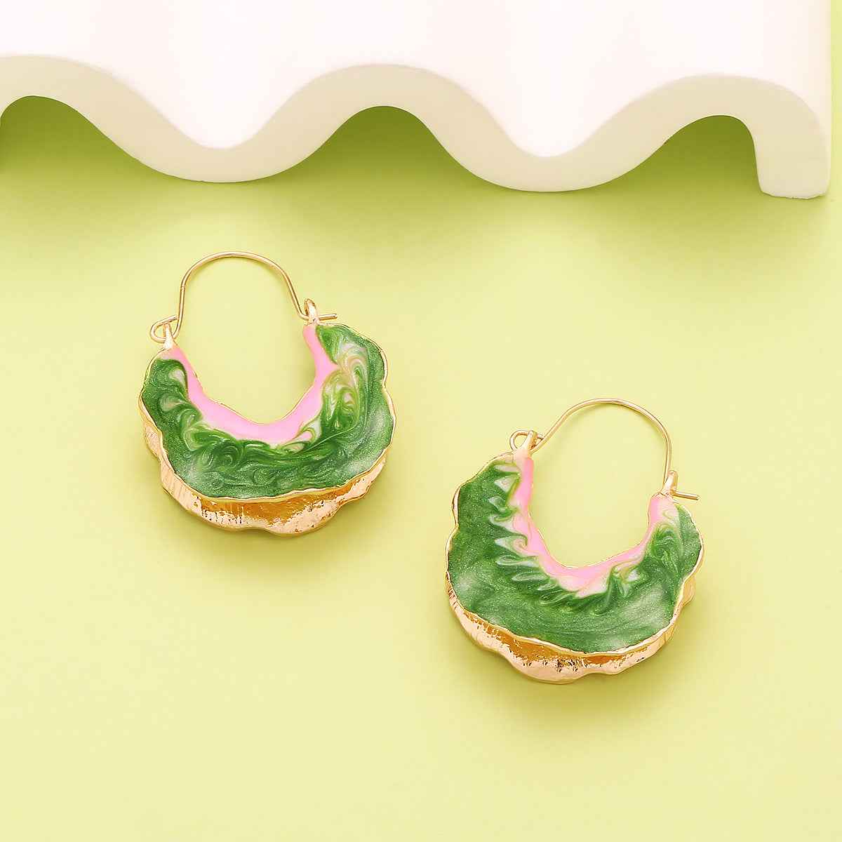 Aurora Swirl Hoop Earrings - Elegant Twisted Design for a Chic Look - AmoreNmore