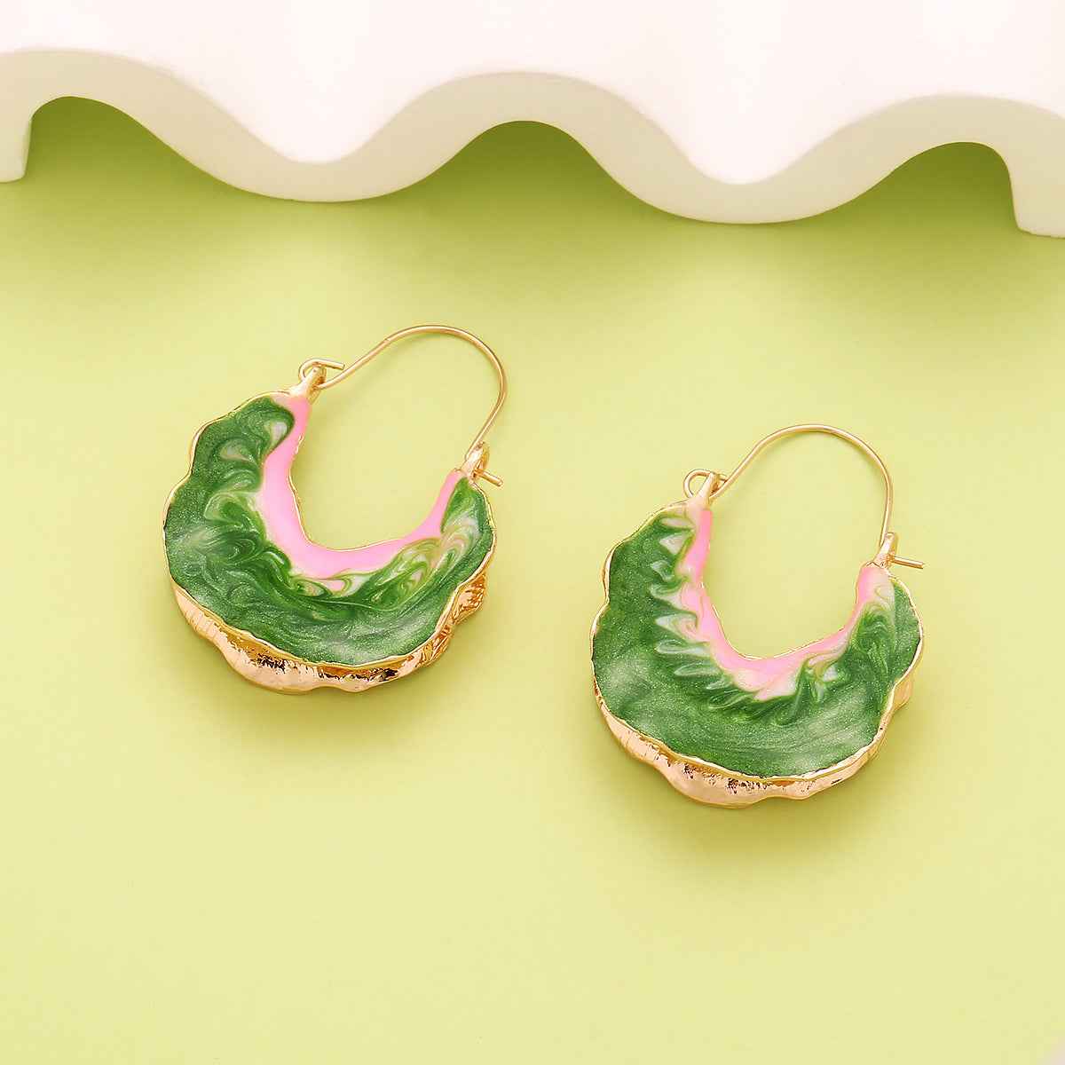 Aurora Swirl Hoop Earrings - Elegant Twisted Design for a Chic Look - AmoreNmore