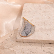 Auric Dusk Sculpt 925 Silver & 14K Gold plated Ring - AmoreNmore