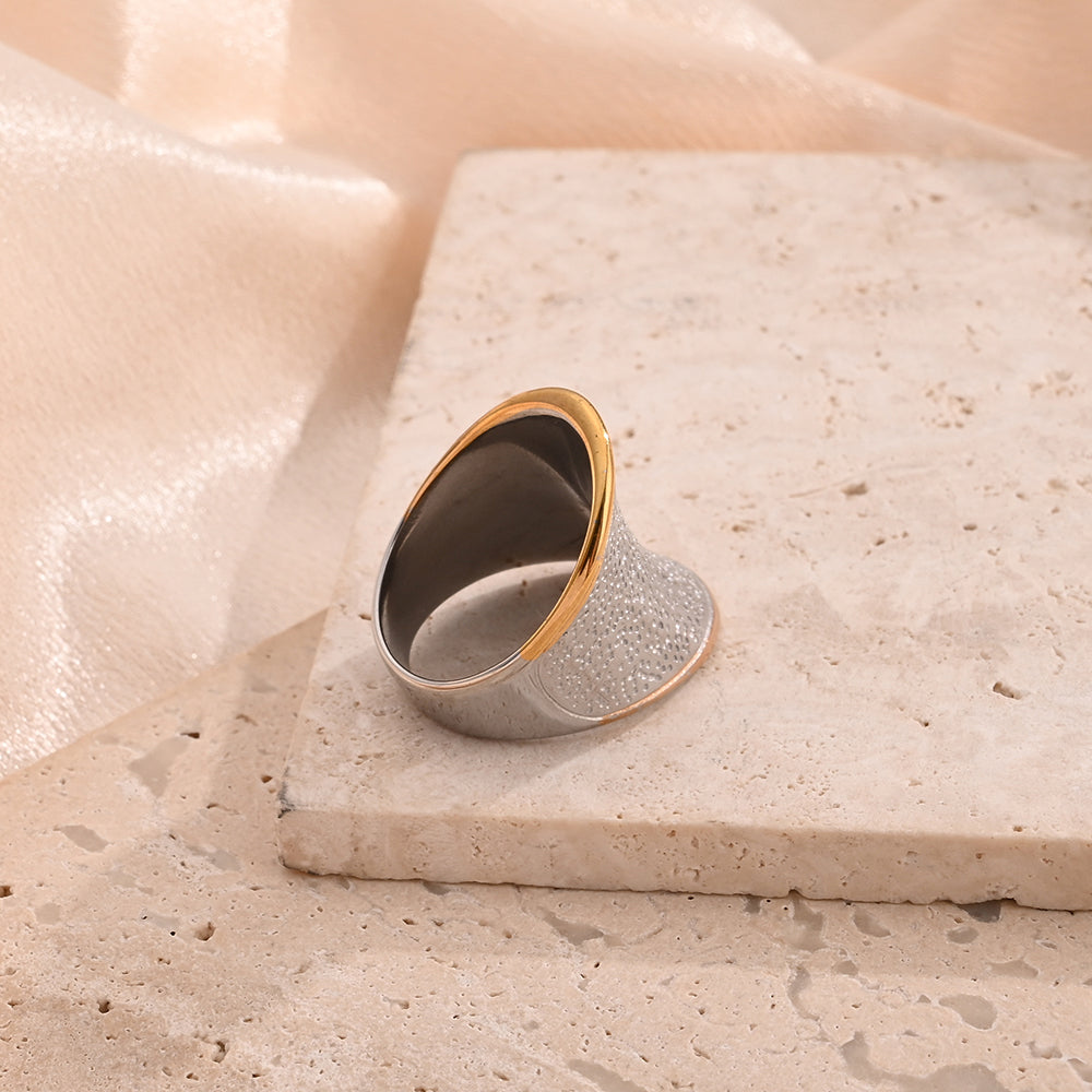 Auric Dusk Sculpt 925 Silver & 14K Gold plated Ring - AmoreNmore