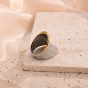 Auric Dusk Sculpt 925 Silver & 14K Gold plated Ring - AmoreNmore
