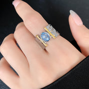 Azure Luxe Hammered Band Ring