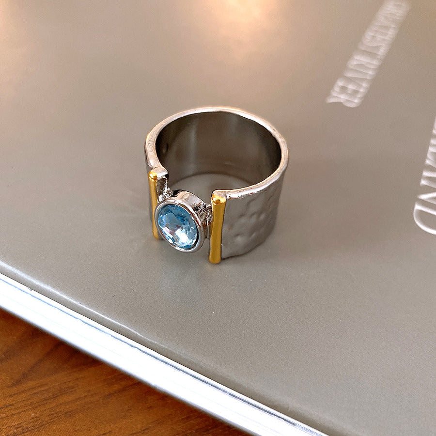 Azure Luxe Hammered Band Ring