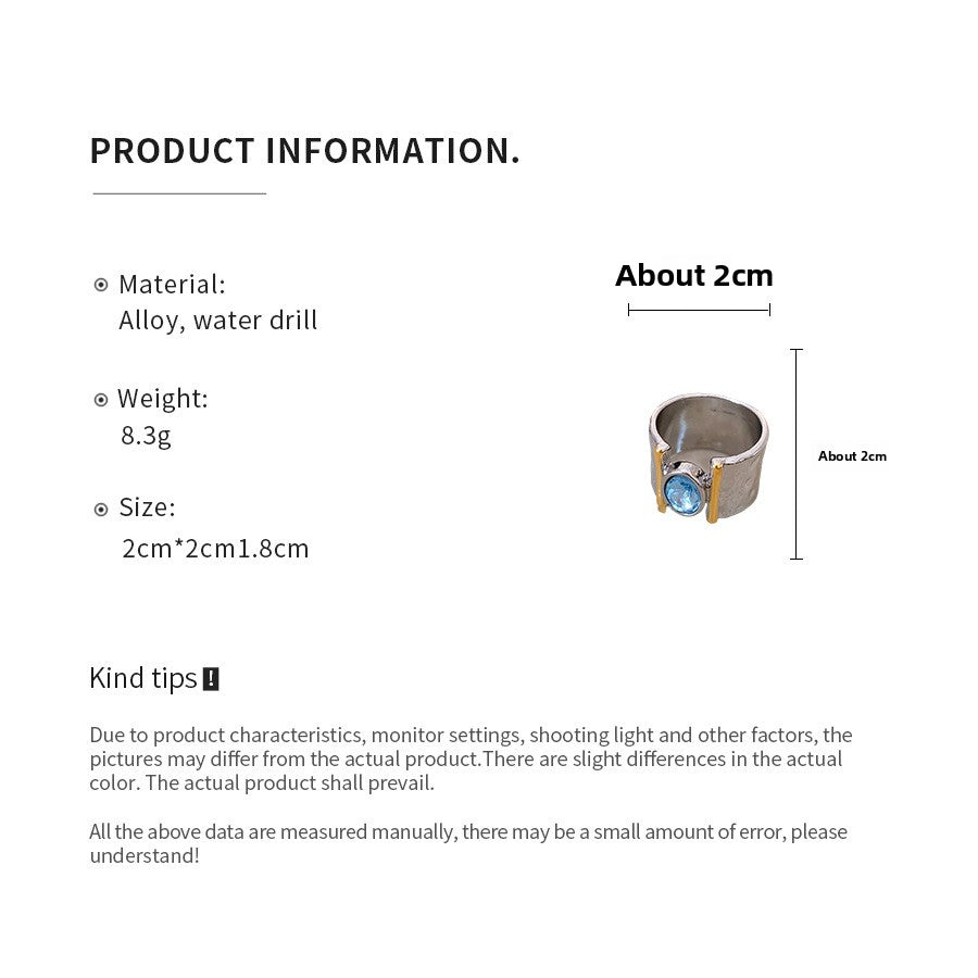 Azure Luxe Hammered Band Ring