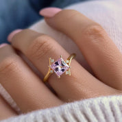 Ethereal Amara Princess-Cut Lavender Ring