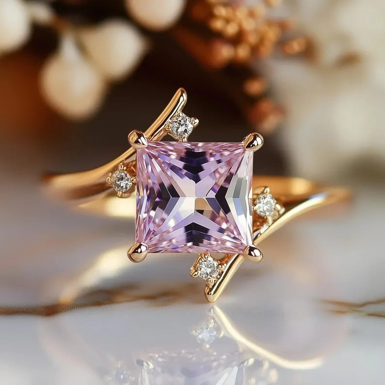 Ethereal Amara Princess-Cut Lavender Ring