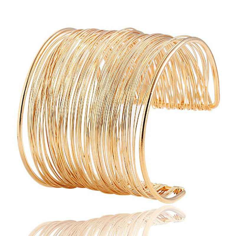 Golden Mirage Wire Bangle Cuff