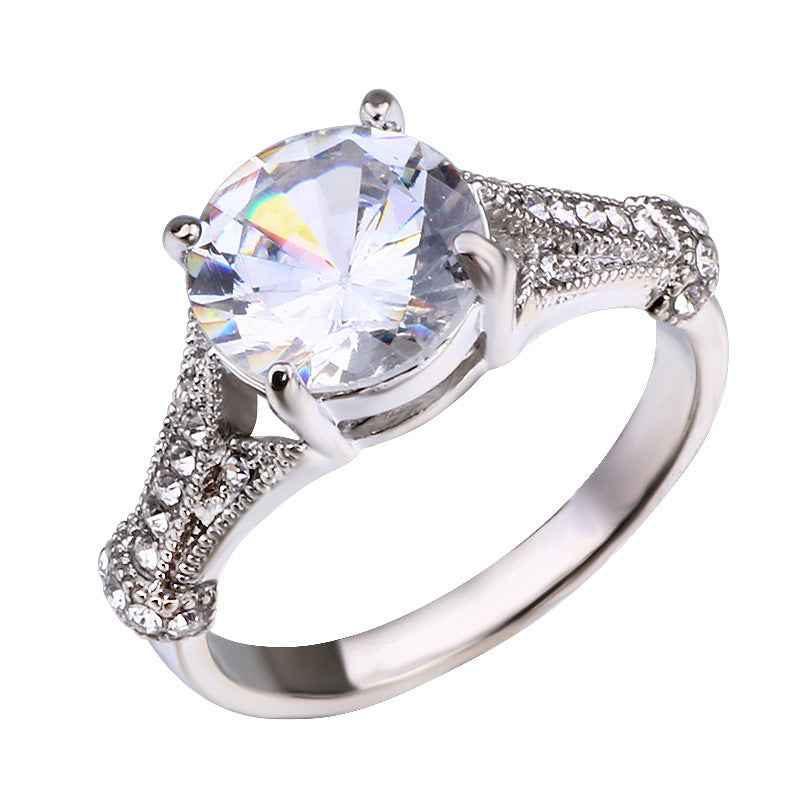 Elysian Spark Solitaire 925 Silver Plated Ring