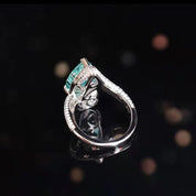 Aqua Dusk Teardrop Ring