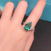 Aqua Dusk Teardrop Ring