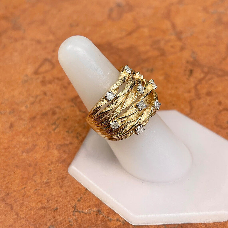 Auric Weave Luxe 18K Gold Plated Band Ring - AmoreNmore