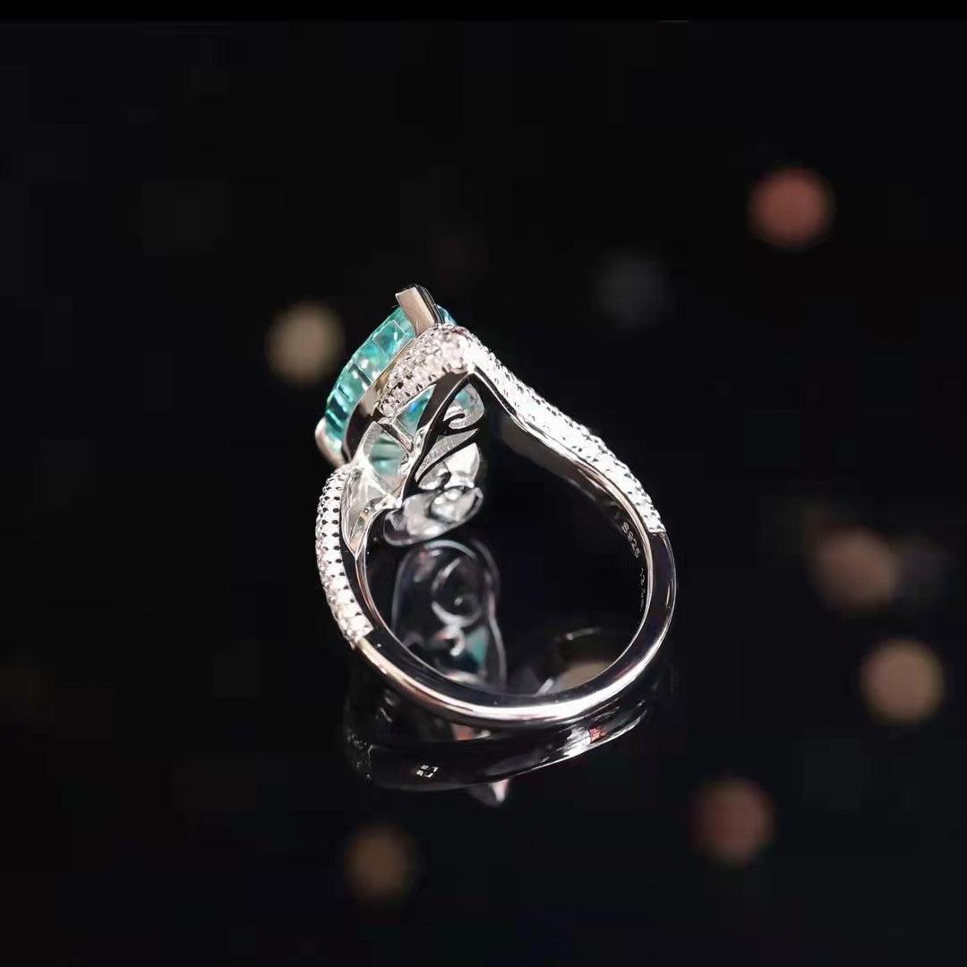 Aqua Dusk Teardrop Ring