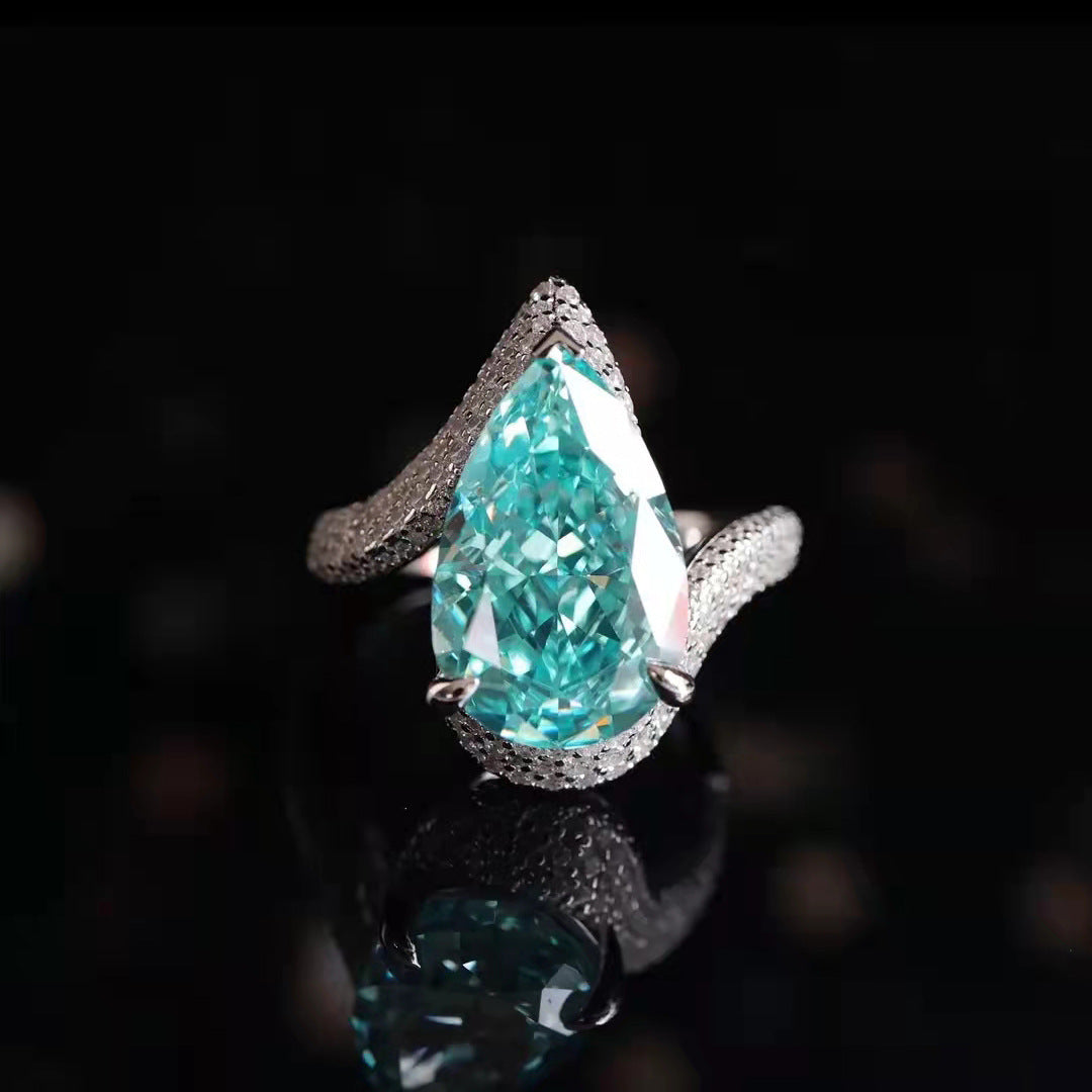 Aqua Dusk Teardrop Ring
