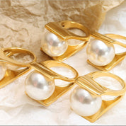 Pearl Luxe 18K gold Plated Statement Ring - AmoreNmore