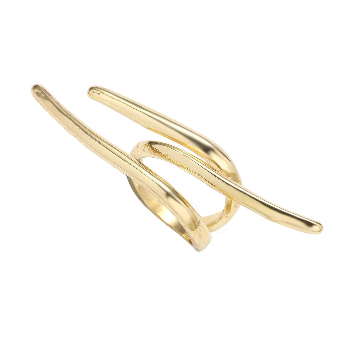 Golden Flow 18K Gold Plated Statement Adjustable Ring - AmoreNmore