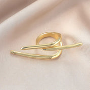 Golden Flow 18K Gold Plated Statement Adjustable Ring - AmoreNmore