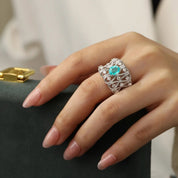 Aqua Serenity Luxe 925 Silver Plated Ring - AmoreNmore