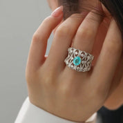 Aqua Serenity Luxe 925 Silver Plated Ring - AmoreNmore