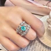 Aqua Serenity Luxe 925 Silver Plated Ring - AmoreNmore